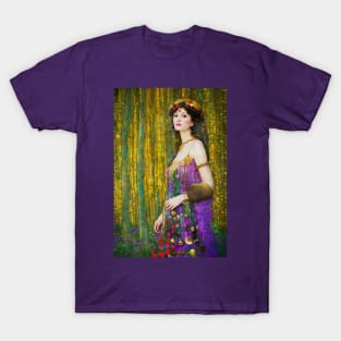 Colorful Klimpt Style Collage Portrait of Beautiful Woman T-Shirt